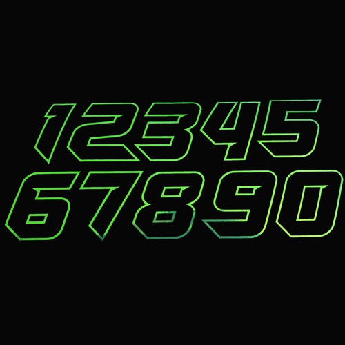 Race numbers fluorescent green - numbers,