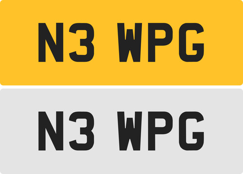 Wpg private number - number, plate