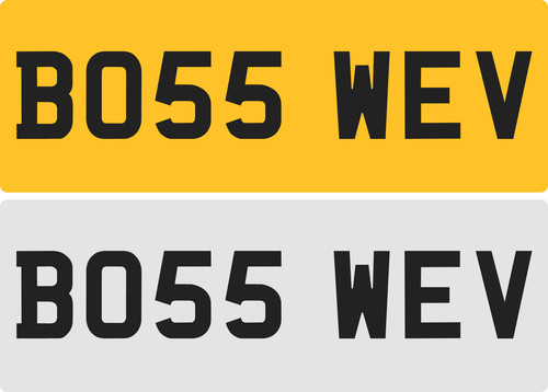 Wev boss private number plate - boss,