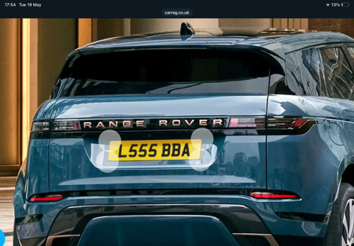 Private number plate l555 - number,