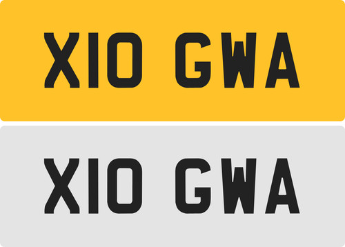 Gwa private number - number, plate