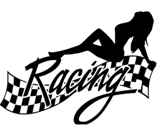 Car bonnet sticker - car, girl