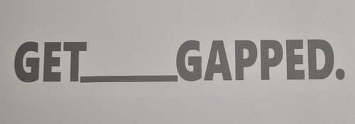 Gapped funny vinyl sticker - x,