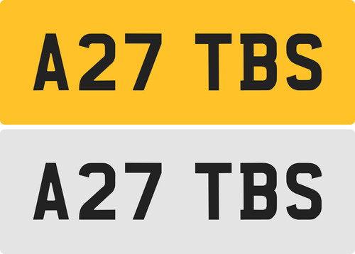 Tbs private number - number, plate